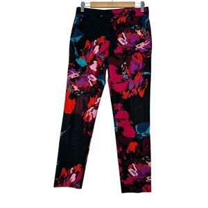 TRINA TURK Dress Pants women's Size 2 Floral‎ Colorful Career Pockets Office